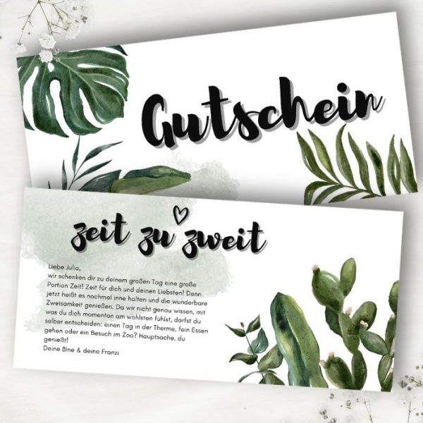 Gutschein zeit zu zweit zum ausdrucken und personalisieren.