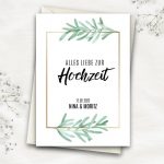Hochzeitskarte zum Ausdrucken und Personalisieren.