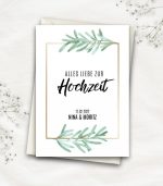 Hochzeitskarte zum Ausdrucken und Personalisieren.