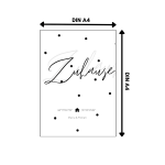 Abmessungen des Familienposters mit Zuhause-Motiv.