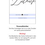 Editierbare Koordinaten und Familiennamen auf einem Poster als Einzugsgeschenk.