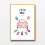 Hochzeitsposter mit Oldtimer Motiv