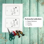 Für das Glücksbringer Geschenk werden außerdem noch Riesenbonbons, eine Schere und ein bisschen Tesafilm benötigt.