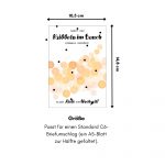 Die Abmessungen Glückwunschkarte zur Hochzeit sind 10,5 x 14,8cm. Somit passt die ausgeschnittene Karte in einen Standard C6-Briefumschlag.