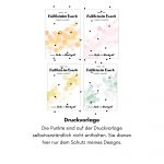 Eine Vorschau der Druckvorlage für die Hochzeitskarte mit Brause in vier verschiedenen Farben.