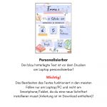 Die Texte auf dem Einschulungsposter sind vor dem Drucken am Laptop personalisierbar. Wichtig, das Bearbeiten des Textes funktioniert in den meisten Fällen nur am Laptop oder PC, da eine neue Schriftart installiert werden muss.