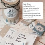 Last Minute Adventskalender. Du musst keinen zusätzlichen Inhalt kaufen, alles ist fertig für dich vorbereitet. Du brauchst lediglich eine alte Konservendose und ein bisschen Zeit zum Basteln.