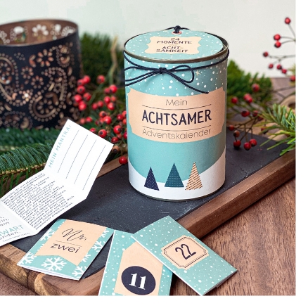 Einfache Adventskalender zum selbst drucken und selbst basteln, perfekt für Kurzentschlossene.