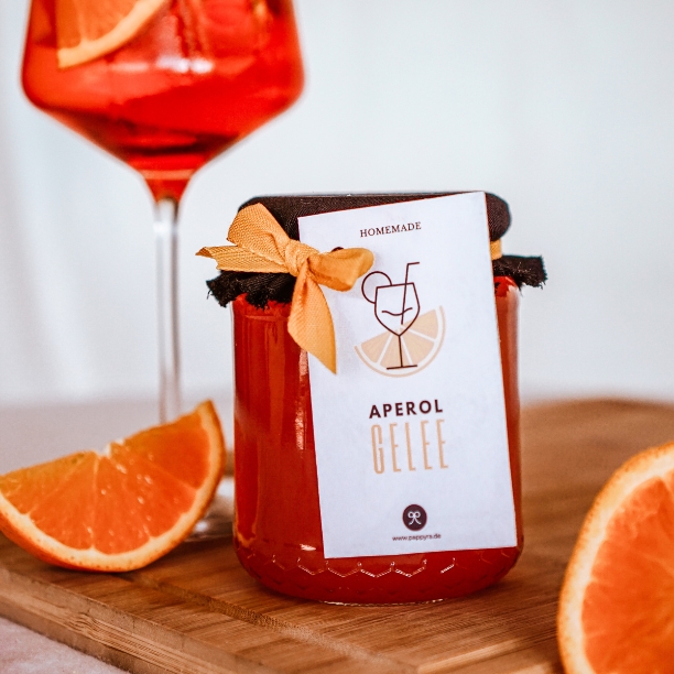 Etiketten zum downloaden und ausdrucken für Aperolgelee
