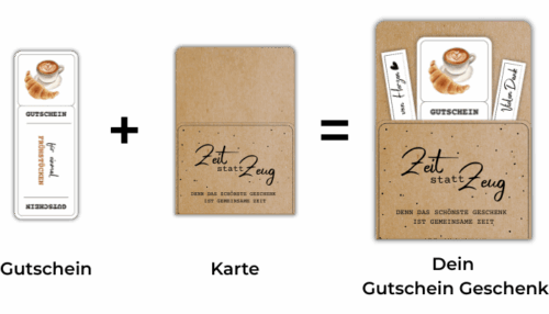 Gutschein wählen, Karte wählen, fertig ist dein Gutschein Geschenk.