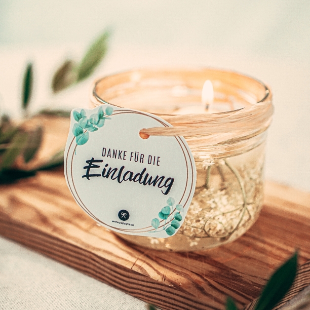 Geschenke zum Ausdrucken - Anhänger für ein Teelicht "Dankeschön für die Einladung"