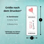 Der Gutschein für Paare hat nach dem Drucken die Maße 14cm x 5cm - abhängig von deinen Druckeinstellungen!