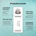Produktvorteile des Gutschein Therme: Last Minute Geschenk - unkompliziert daheim ausdrucken; Zeit statt Zeug - Kreatives Geschenk für gemeinsame Lieblingsmomente; Liebevoller Aquarellstil - zauberhaftes Design, das Lust auf mehr macht; Individuelle Verpackung - mit passenden Gutscheinkarten und -hüllen kombinierbar