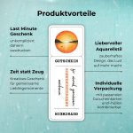 Produktvorteile der Sonnenuntergang Gutschein Vorlage: Last Minute Geschenk - unkompliziert daheim ausdrucken; Zeit statt Zeug - Kreatives Geschenk für gemeinsame Lieblingsmomente; Liebevoller Aquarellstil - zauberhaftes Design, das Lust auf mehr macht; Individuelle Verpackung - mit passenden Gutscheinkarten und -hüllen kombinierbar