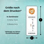 Der Zoo Gutschein zum Ausdrucken hat nach dem Drucken die Maße 14cm x 5cm - abhängig von deinen Druckeinstellungen!