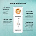 Produktvorteile des Zoo Gutschein zum Ausdrucken: Last Minute Geschenk - unkompliziert daheim ausdrucken; Zeit statt Zeug - Kreatives Geschenk für gemeinsame Lieblingsmomente; Liebevoller Aquarellstil - zauberhaftes Design, das Lust auf mehr macht; Individuelle Verpackung - mit passenden Gutscheinkarten und -hüllen kombinierbar