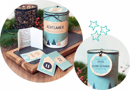 Achtsamer Adventskalender gebastelt aus einer alten Konservendose