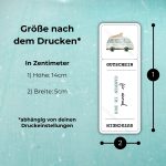 Die Camping Gutschein zum Ausdrucken Vorlage hat nach dem Drucken die Maße 14cm x 5cm – abhängig von deinen Druckeinstellungen!