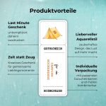 Produktvorteile der Gutschein Camping Wochenende Vorlage: Last Minute Geschenk – unkompliziert daheim ausdrucken; Zeit statt Zeug – Kreatives Geschenk für gemeinsame Lieblingsmomente; Liebevoller Aquarellstil – zauberhaftes Design, das Lust auf mehr macht; Individuelle Verpackung – mit passenden Gutscheinkarten und -hüllen kombinierbar
