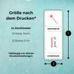 Die Gutschein Lasertag Vorlage hat nach dem Drucken die Maße 14cm x 5cm – abhängig von deinen Druckeinstellungen!