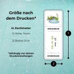 Die Tag am See Gutschein Vorlage hat nach dem Drucken die Maße 14cm x 5cm – abhängig von deinen Druckeinstellungen!