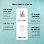 Produktvorteile der Wellness Gutschein Vorlage: Last Minute Geschenk – unkompliziert daheim ausdrucken; Zeit statt Zeug – Kreatives Geschenk für gemeinsame Lieblingsmomente; Liebevoller Aquarellstil – zauberhaftes Design, das Lust auf mehr macht; Individuelle Verpackung – mit passenden Gutscheinkarten und -hüllen kombinierbar