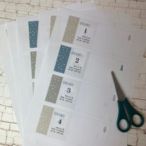 Druckvorlage für einen Adventskalender zum selber basteln.