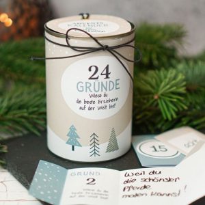 Adventskalender zum Ausdrucken: 24 Gründe wieso du die beste Erzieherin der Welt bist.