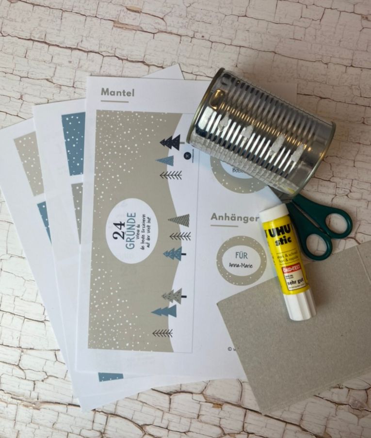 Aus Papier und einer leeren Konservendose einen Adventskalender basteln - Advent Upycling!