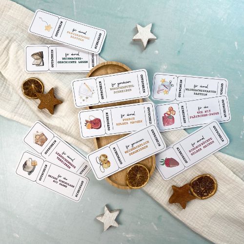 Gutschein Adventskalender mit Bastel-, Lese- und Wohlfühlideen für gemütliche Adventsabende zuhause.