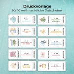 Romantisches Gutschein-Set zu Weihnachten als Druckvorlage – Gutscheine zum Ausdrucken für ‚Cozy Kuschelabend‘, ‚Kuss unterm Mistelzweig‘, ‚gemeinsames Bad bei Kerzen‘, ‚große Umarmung‘, ‚handyfreien Abend‘, ‚Rückenmassage‘ oder ‚selbstgekochte Winterplaylist‘.