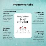 Karte mit Otter-Motiv in der Mitte, drumherum Vorteile: Last-Minute Karten, liebevolles Design, perfekte Größe, verschiedene Layouts.