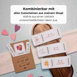 Valentinstag Gutscheinideen. Die Gutscheinkarte kann mit allen Gutscheinen aus meinem Shop kombiniert werden. Wichtig: der Gutschein muss separat erworben werden.