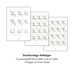 Digitale Vorschau eines A4-Druckbogens mit zahlreichen Etiketten für Salz und Pfeffer in verschiedenen Größen für ein umfangreiches Geschenk zur Hochzeit DIY.