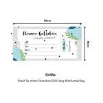 Maßangaben der Gutschein Vorlage mit 20 cm Breite und 10 cm Höhe passend für Standard Briefumschläge ideal für das Projekt thermen gutschein basteln mit Abreißstreifen