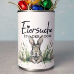 Mit unserem liebevollen Aquarell Design wird die Konservendosen Banderole zu Ostern ein echter Hingucker. Nutze die digitalen Druckvorlagen für eine kleine Eiersuche in der Dose und gestalte ein wunderschönes DIY Geschenk.