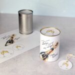 Die Verwandlung einer gewöhnlichen Konservendose in ein edles Sekt-Geburtstagsgeschenk mittels einer digitalen Druckvorlage zum Basteln.